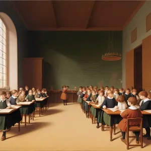 Modern Classroom Interior with Stylish Furniture
