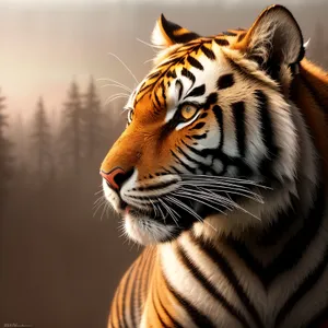 Powerful Feline Hunter - Majestic Tiger in the Wild