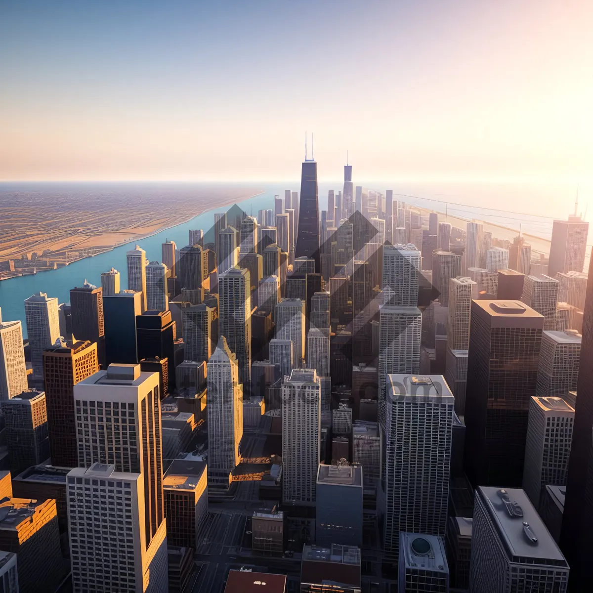 Picture of Cityscape Skyscrapers at Sunset