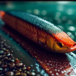 Nighttime Water Snake in Aquarium