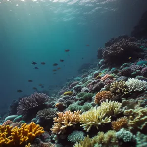 Vibrant Coral Reef Bursting with Marine Life