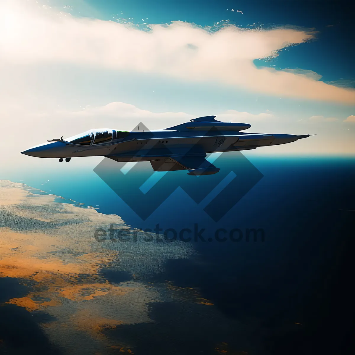 Picture of Expeditious Jet Soaring Amidst Clouds