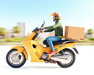 Speedy motorbike zooming on the highway
