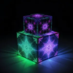 Fractal Shape Design: Light and Color Explosion