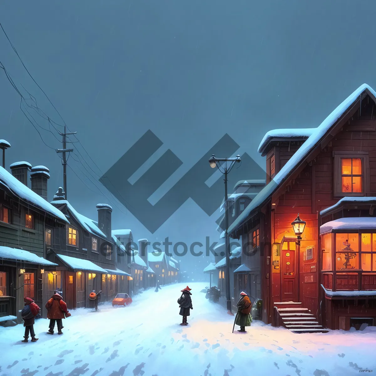 Picture of Winter Cityscape: Sky-high Snow Conveyance