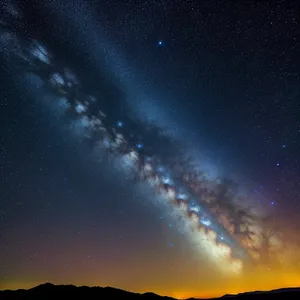 Starry Night Sky with Bright Celestial Bodies