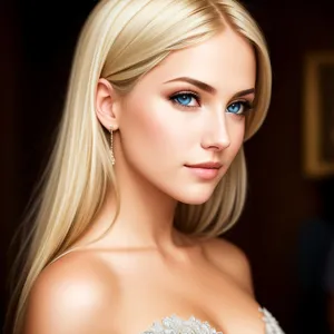 Blonde Beauty Radiates Elegance and Sensuality
