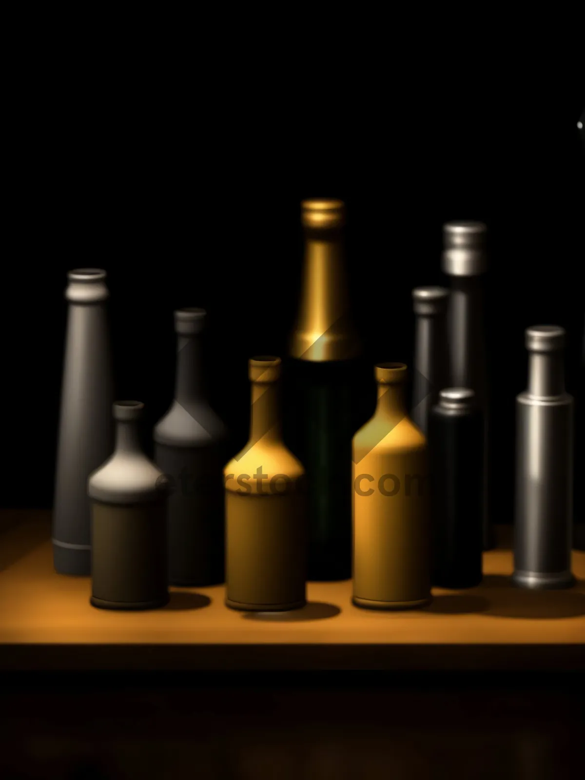 Picture of Stylish Wine Bottles in a Bar