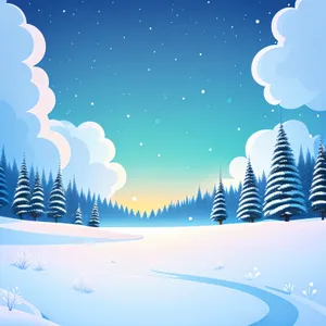 Winter Wonderland Greeting Card Design with Snowflake and Caribou