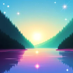 Winter Wonderland Sparkling Starry Night Sky