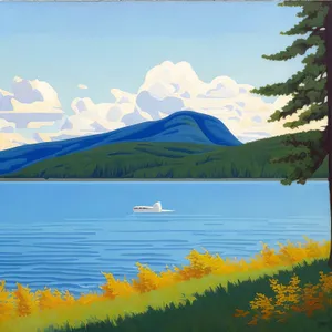 Tranquil Sunset Over Scenic Lakeside