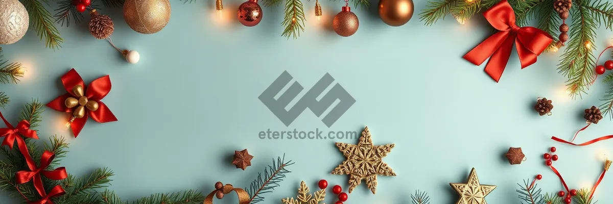 Picture of Shiny Snowflake and Star Decoration for Holiday Season.