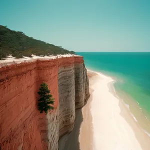 Coastal Cliff at Sunset: Majestic Seaside Serenity