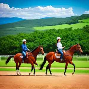 Horseback Polo: Equestrian Sport with Mallet and Horse