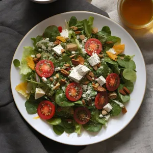 Fresh Gourmet Salad With Grilled Fish