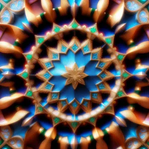 Colorful Arabesque Geometric Fractal Art Wallpaper