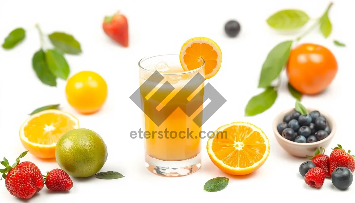 Picture of Refreshing Orange Citrus Juice with Ice