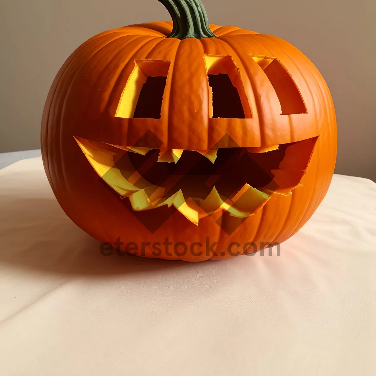 Picture of Spooky Jack-O'-Lantern Illuminates Autumn Night