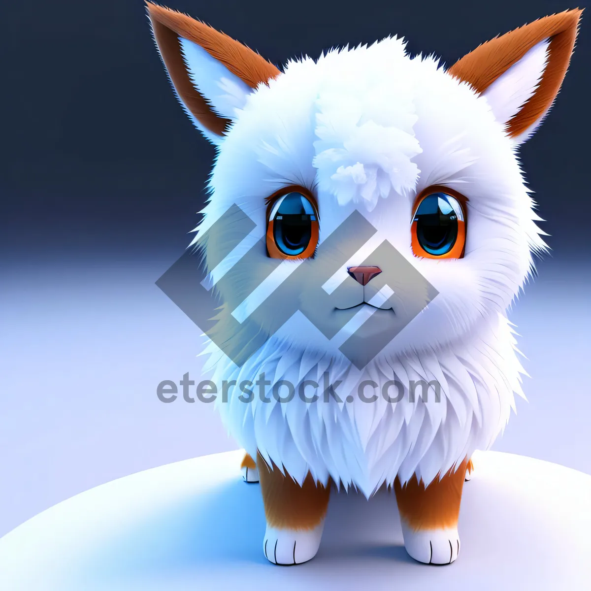 Picture of Cute Cartoon Baby Bunny with Playful Ears