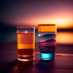 Frothy Golden Lager in Glass Mug