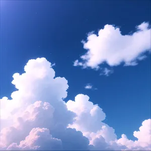 Azure Sky with Fluffy Clouds