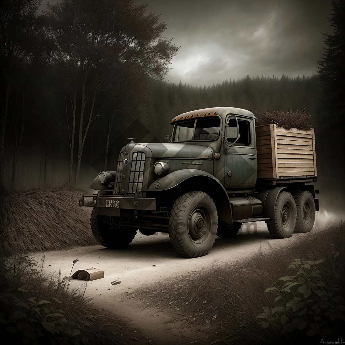 Picture of Snowplow Truck Clearing Rural Road