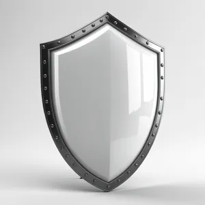 Metal shield icon design element.