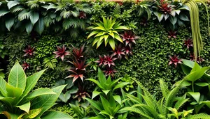 Tropical Plant with Colorful Flowers in Garden