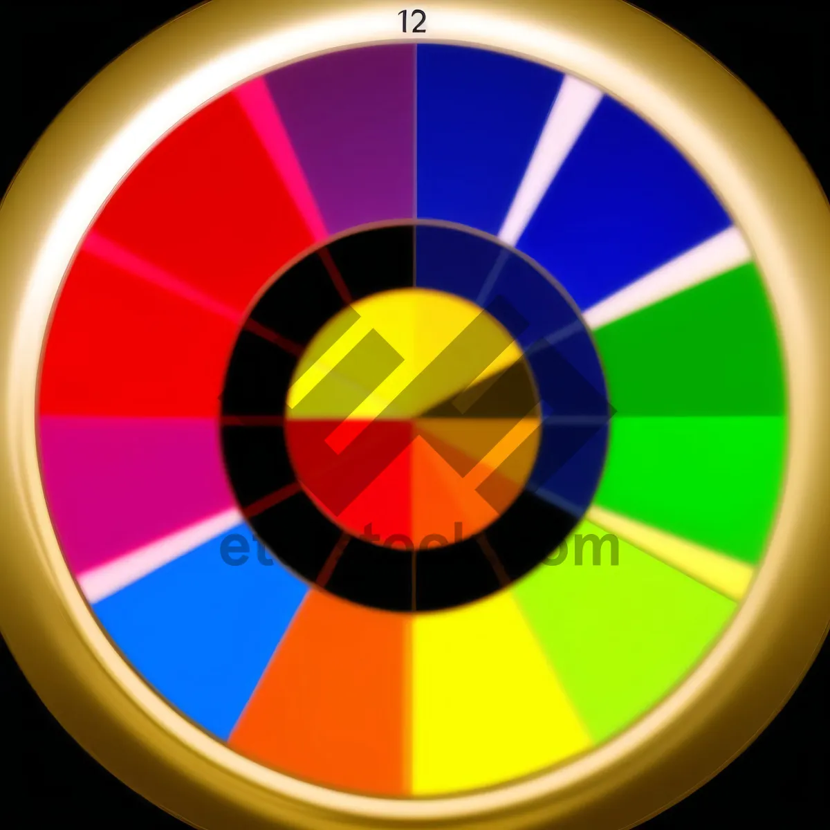 Picture of Shiny Black Round Button Icon with Glossy Reflection