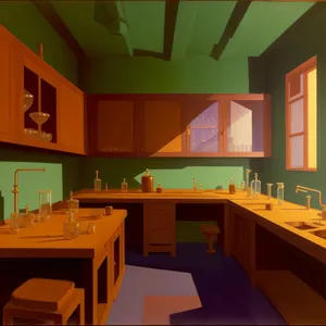 Modern Kitchen Interior with Stylish Furniture