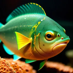 Vibrant Exotic Fish Swimming in Colorful Aquarium