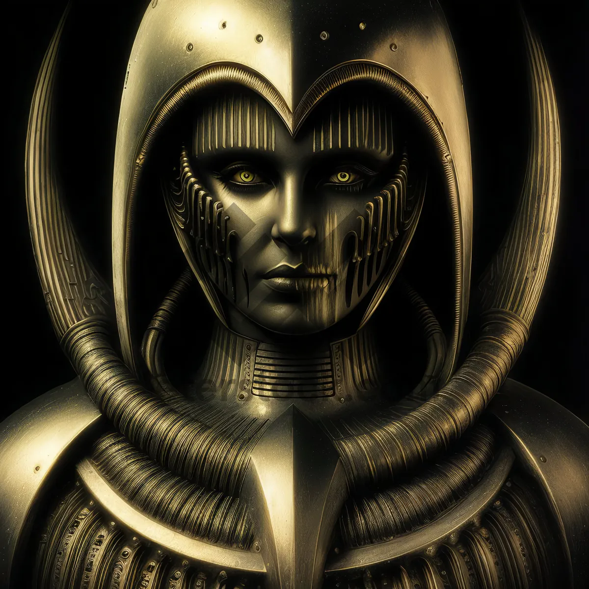 Picture of Golden Spiritual Mask: Ancient East's Sacred Sculpture