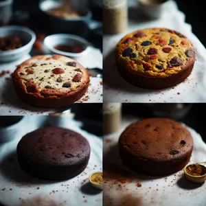 Delicious chocolate muffin on a plate.