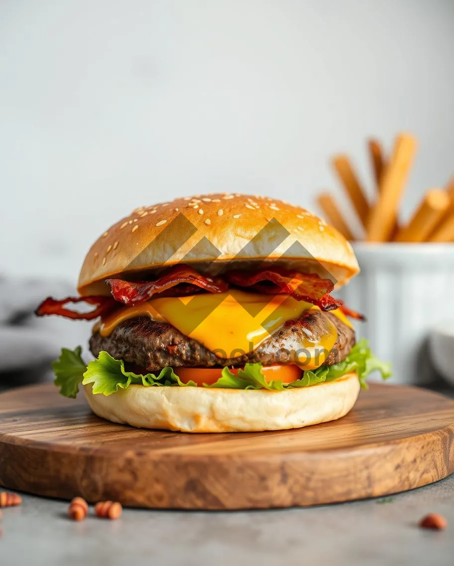 Picture of Grilled Cheeseburger with Tomato and Lettuce