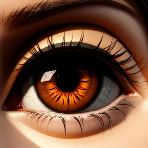 Close-up vision: Illuminated iris with intricate eyebrow structure
