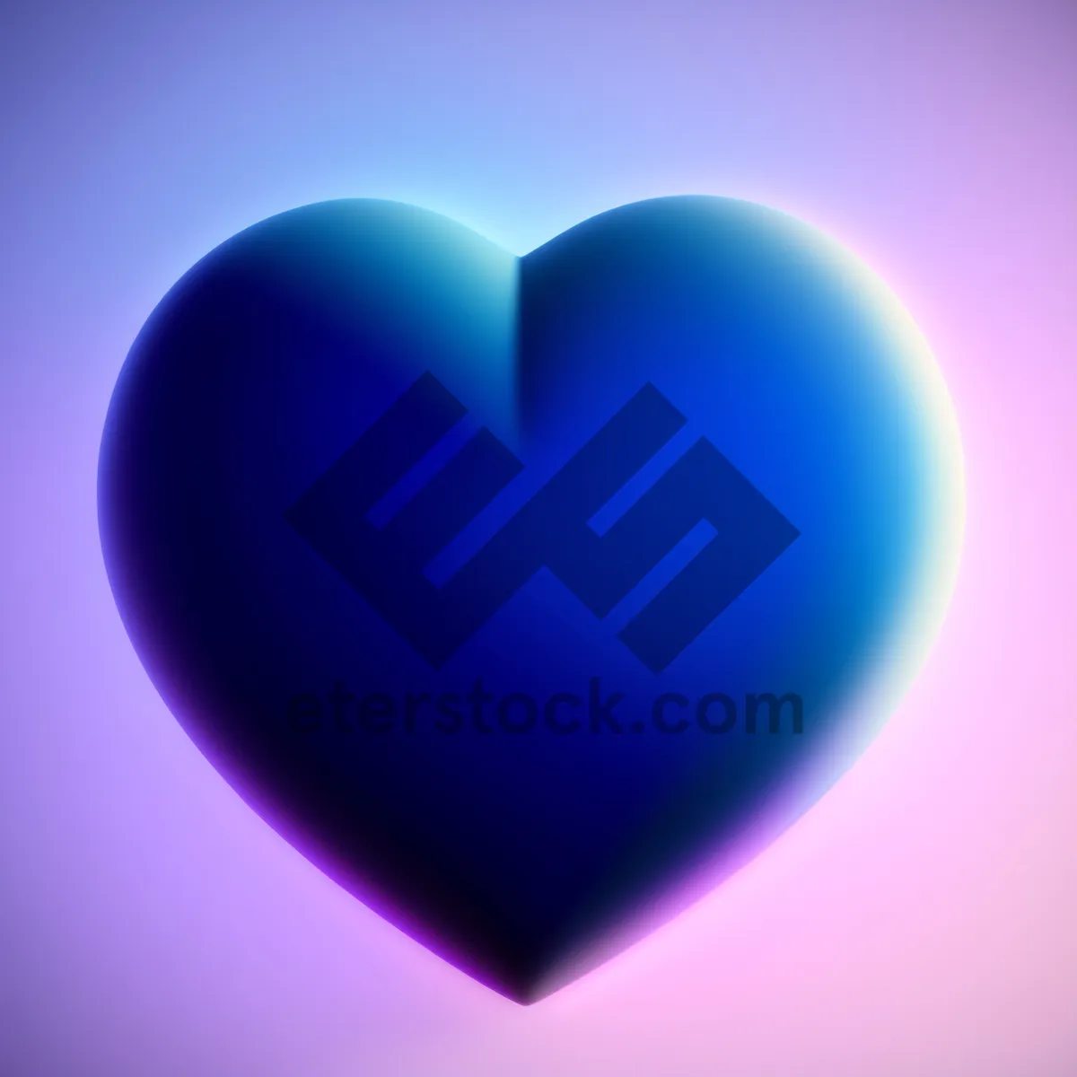 Picture of Shiny Glass Heart Icon Set with Reflection