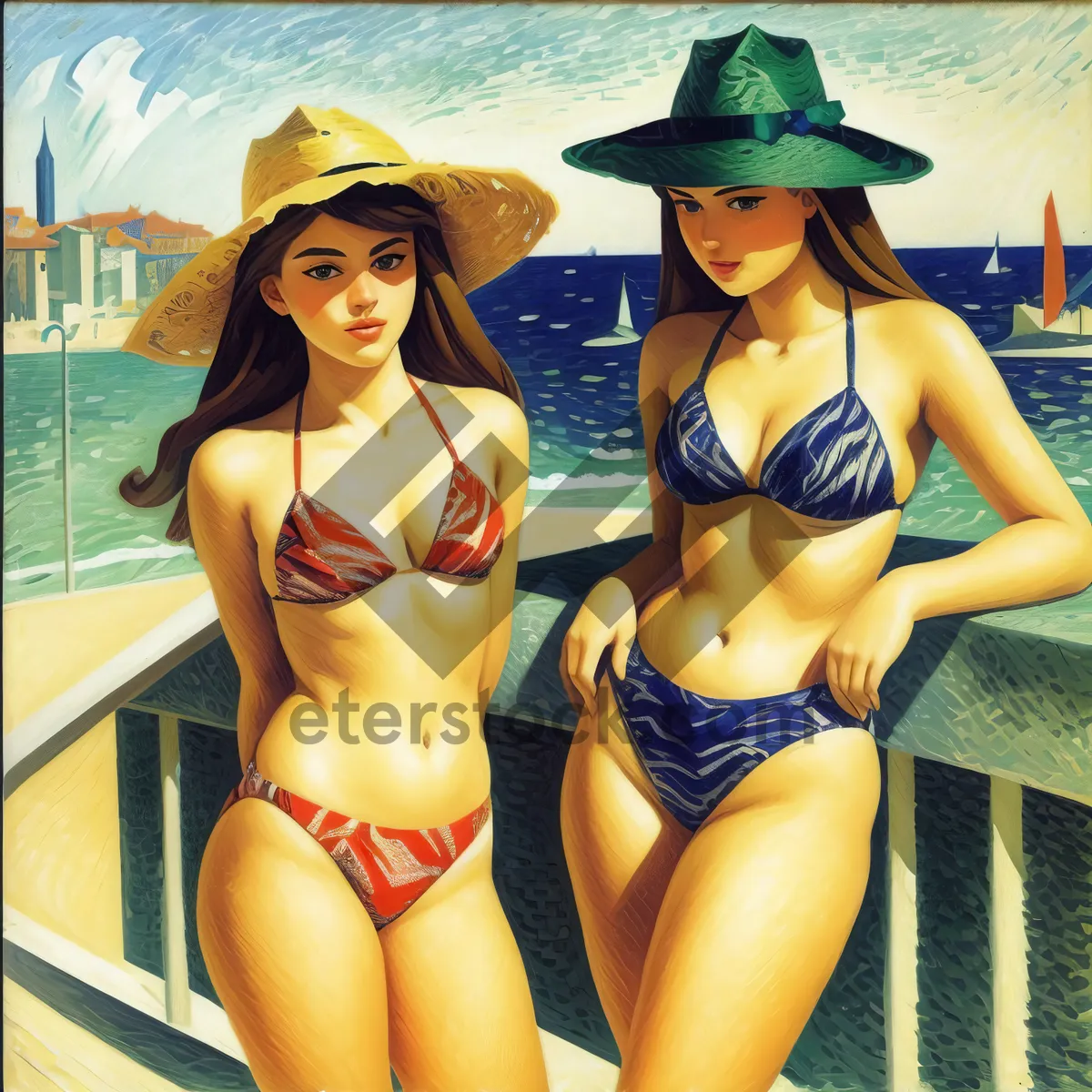Picture of Sun-kissed summer bliss by the turquoise ocean
