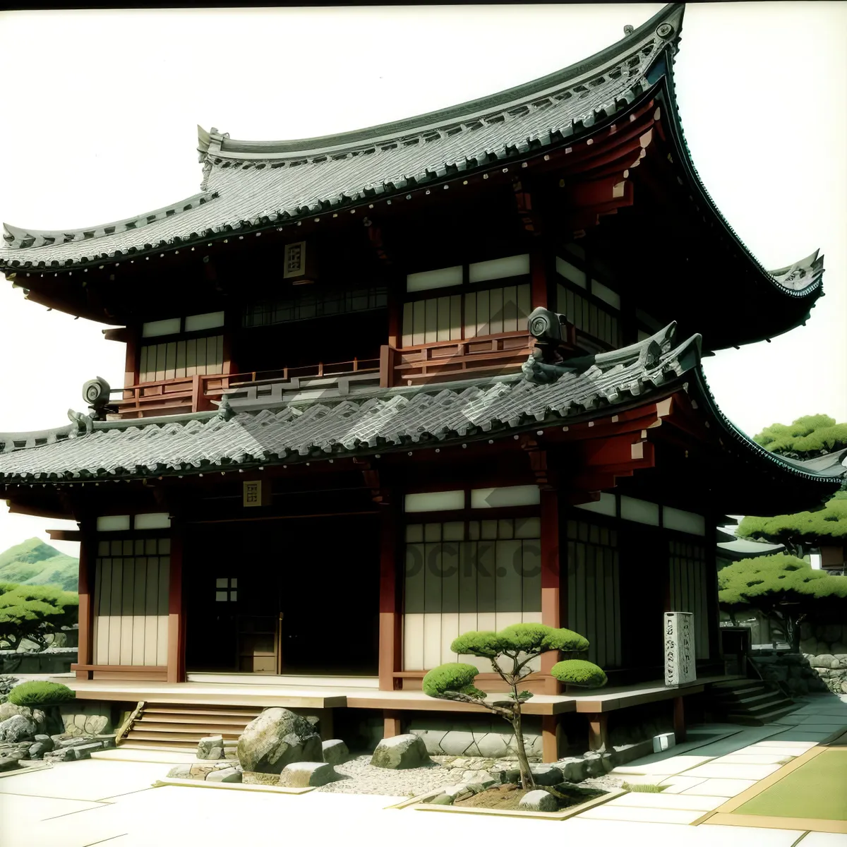 Picture of Ancient Chinese Pagoda in Historic City Landscape