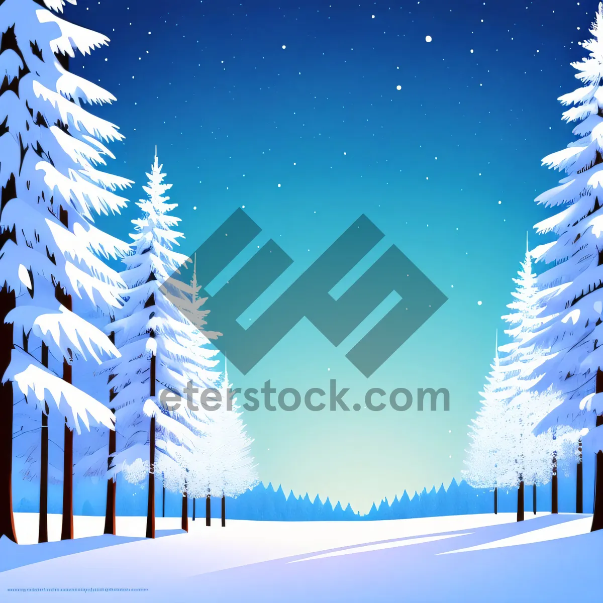 Picture of Winter Wonderland: Festive Fir Tree with Snowflake Ornaments