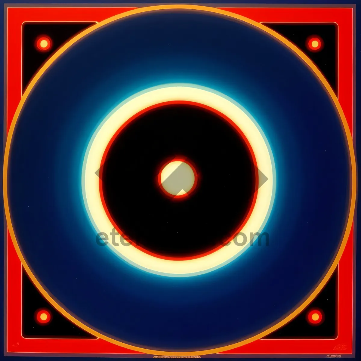 Picture of Shiny Black Orange Circle Icon Design