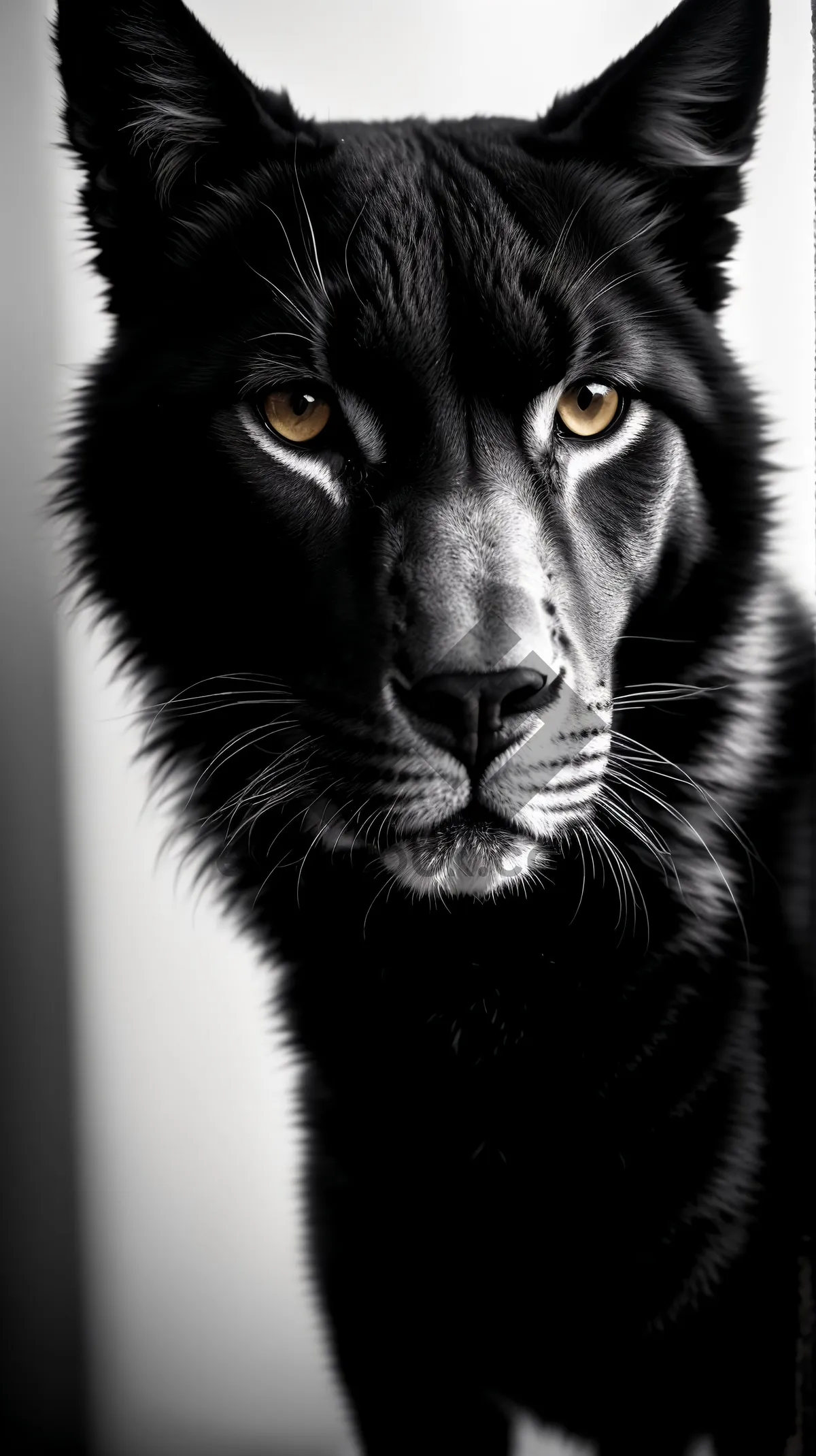 Picture of Majestic black and white wildlife feline portrait