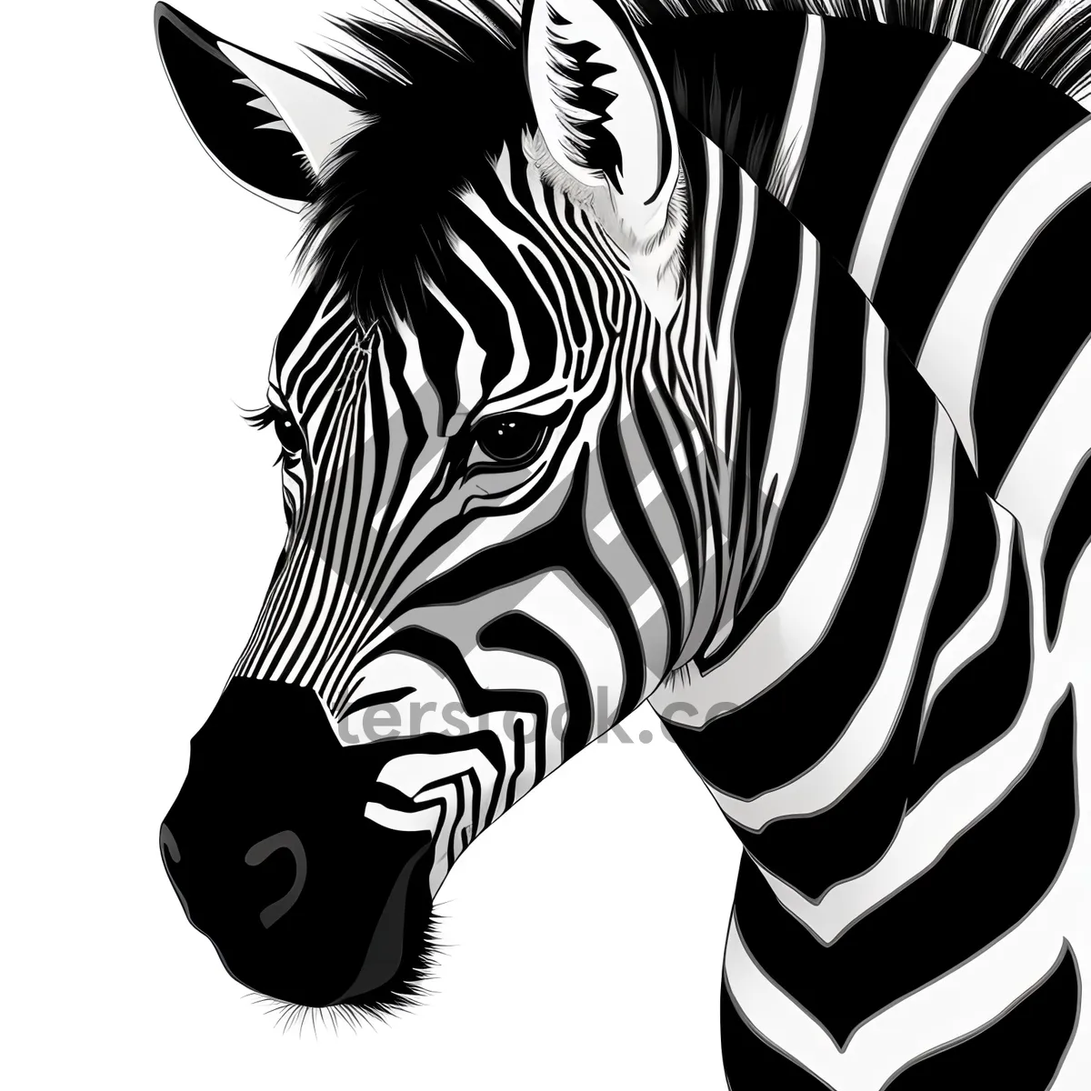 Picture of Striped Equine Beauty in Wildlife Reserve
