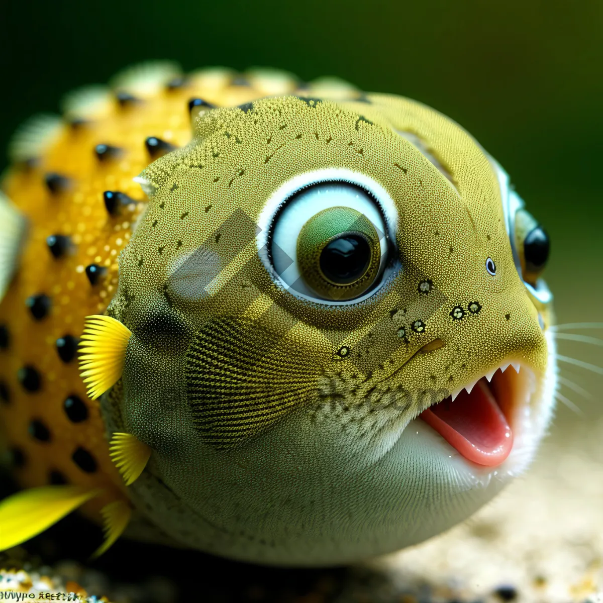 Picture of Tropical Reef Puffer Fish Underwater Eye