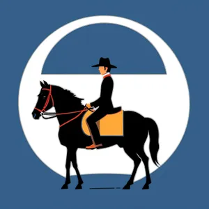 Silhouette of Horse Racing in Black: Dynamic Equestrian Sport Art