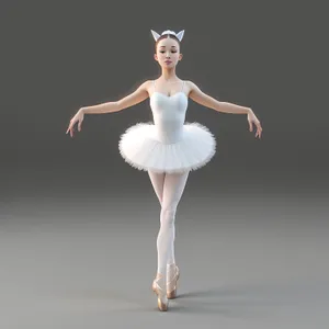 Graceful Ballerina Leaping in Artistic Ballet Performance