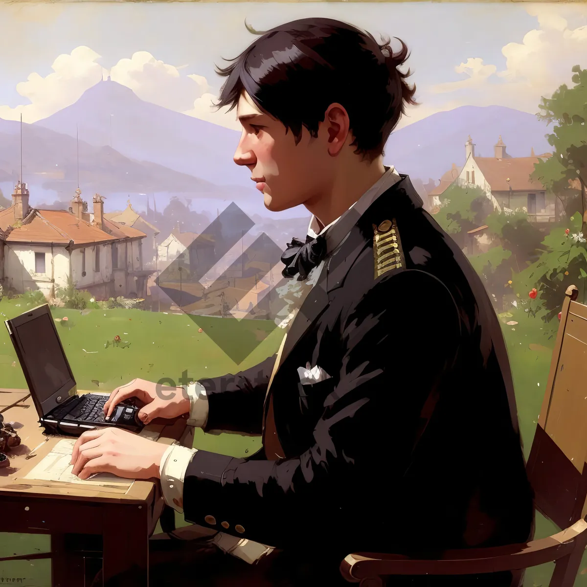 Picture of Businesswoman working on laptop in office