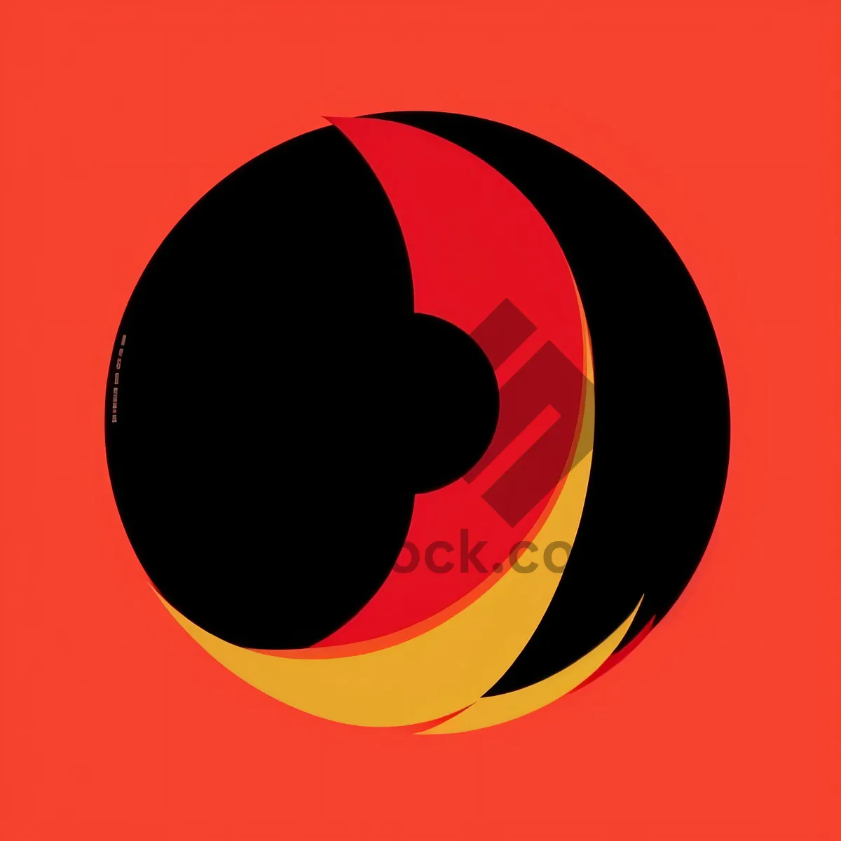 Picture of Black 3D Round Logo Design with Reflection