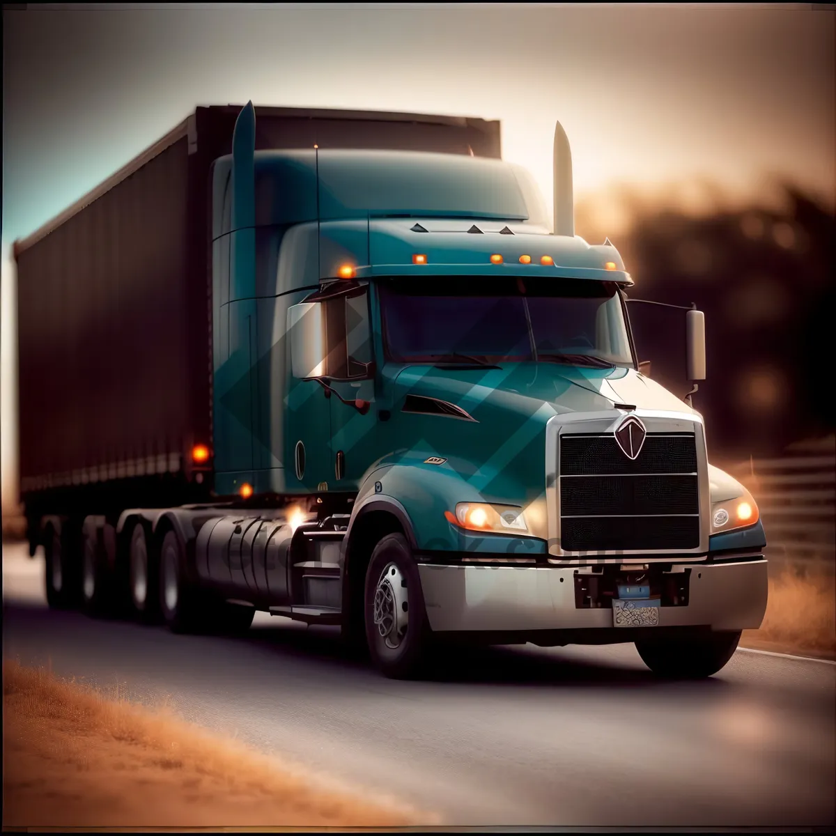 Picture of Fast Freight: Speeding Truck on the Highway