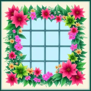 Floral Swirl Frame Decoration- Retro Blossom Design