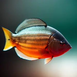 Golden finned swimmer in aqua paradise